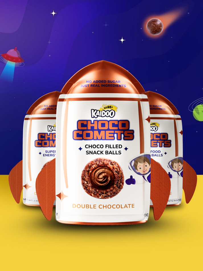 Choco Comets Double Chocolate – Chocolate Filled Snack Balls – Kaidoo Kids
