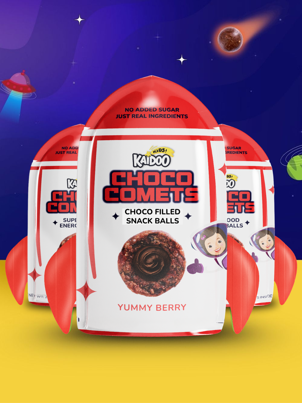 Choco Comets Yummy Berry – Chocolate Filled Snack Balls – Kaidoo Kids