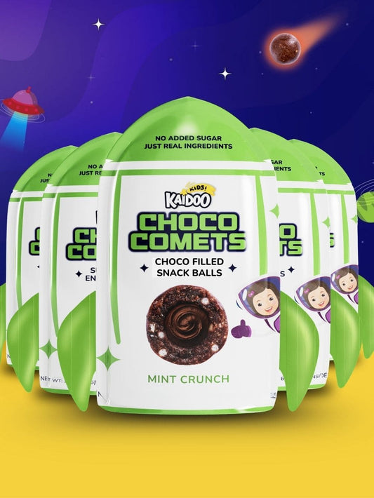 Choco Comets Mint Crunch 6 Pack - Chocolate Filled Snack Balls